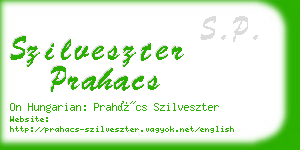 szilveszter prahacs business card